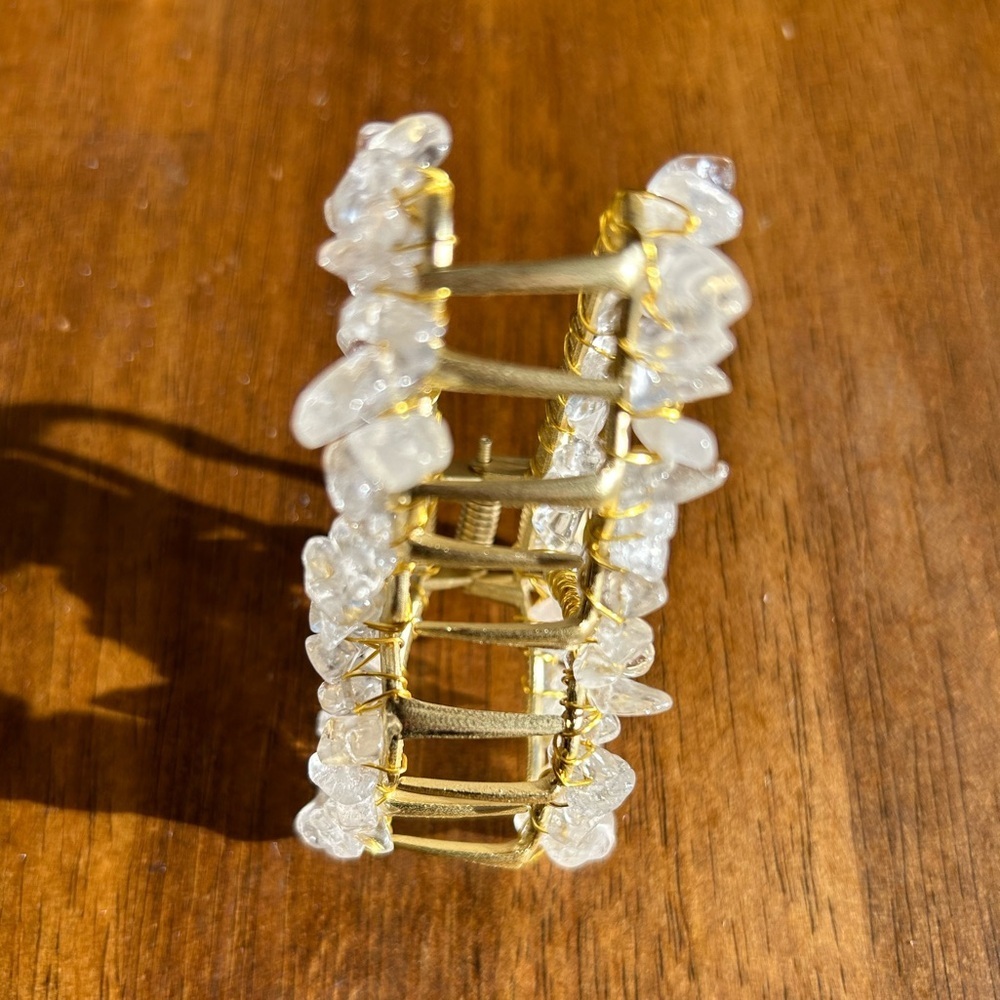 Clear Quartz Butterfly Claw Clip - Picture 2 of 2